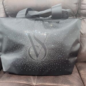 Victoria's Secret Black Tote with Rhinestone VS Logo